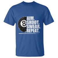 Billards Lover T Shirt Aim Shoot Swear Repeat Funny Pool Balls Cue - Wonder Print Shop