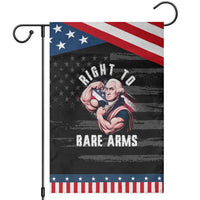 Funny Right To Bare Arms Patriotic Garden Flag 4th Of July Gym George Washington