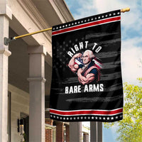 Funny Right To Bare Arms Patriotic Garden Flag 4th Of July Gym George Washington