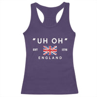 Funny Uh Oh England 1776 Racerback Tank Top 4th Of July USA Union Jack Flag - Wonder Print Shop