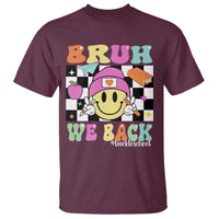 Bruh We Back T Shirt Back To School Retro Groovy Smiley Face - Wonder Print Shop