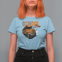 School Bus T Shirt For Women Yellow Cool Bus Back To School - Wonder Print Shop