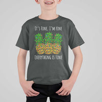 Funny Christmas In July Pineapple T Shirt For Kid It's Fine I'm Fine Everything Is Fine - Wonder Print Shop