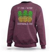 Funny Christmas In July Pineapple Sweatshirt It's Fine I'm Fine Everything Is Fine - Wonder Print Shop