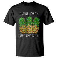 Funny Christmas In July Pineapple T Shirt It's Fine I'm Fine Everything Is Fine - Wonder Print Shop