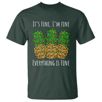 Funny Christmas In July Pineapple T Shirt It's Fine I'm Fine Everything Is Fine - Wonder Print Shop