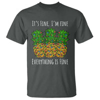 Funny Christmas In July Pineapple T Shirt It's Fine I'm Fine Everything Is Fine - Wonder Print Shop