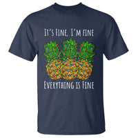 Funny Christmas In July Pineapple T Shirt It's Fine I'm Fine Everything Is Fine - Wonder Print Shop