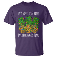 Funny Christmas In July Pineapple T Shirt It's Fine I'm Fine Everything Is Fine - Wonder Print Shop