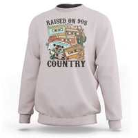 Funny Western Country Sweatshirt Raised On 90s Country Mixtape - Wonder Print Shop
