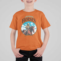 Funny Western Country T Shirt For Kid Hold Your Horses Cowboy Rodeo - Wonder Print Shop