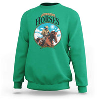 Funny Western Country Sweatshirt Hold Your Horses Cowboy Rodeo - Wonder Print Shop