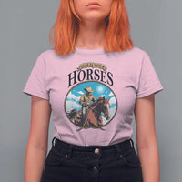Funny Western Country T Shirt For Women Hold Your Horses Cowboy Rodeo - Wonder Print Shop