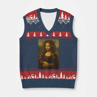 Medusa Mona Lisa V-Neck Knit Sweater Vest Greek Mythology Ancient - Wonder Print Shop