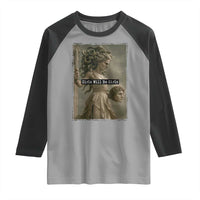 Girls Will Be Girls Medusa Feminist Raglan Shirt Women's Right - Wonder Print Shop