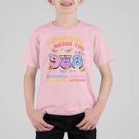 Suicide Prevention T Shirt For Kid Tomorrow Needs You Retro 988 National Suicide Prevention Lifeline - Wonder Print Shop