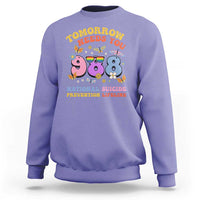 Suicide Prevention Sweatshirt Tomorrow Needs You Retro 988 National Suicide Prevention Lifeline - Wonder Print Shop
