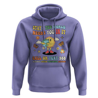 Suicide Prevention Hoodie Stay The World Needs You in It You Matter Retro Sun Earth - Wonder Print Shop