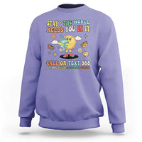 Suicide Prevention Sweatshirt Stay The World Needs You in It You Matter Retro Sun Earth - Wonder Print Shop