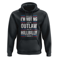 I'm Voting For the Outlaw and the Hillbilly 2024 Hoodie Retro Star US Flag - Wonder Print Shop