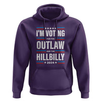 I'm Voting For the Outlaw and the Hillbilly 2024 Hoodie Retro Star US Flag - Wonder Print Shop