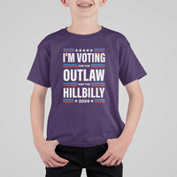 I'm Voting For the Outlaw and the Hillbilly 2024 T Shirt For Kid Retro Star US Flag - Wonder Print Shop
