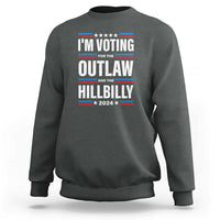 I'm Voting For the Outlaw and the Hillbilly 2024 Sweatshirt Retro Star US Flag - Wonder Print Shop