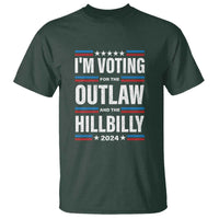 I'm Voting For the Outlaw and the Hillbilly 2024 T Shirt Retro Star US Flag - Wonder Print Shop