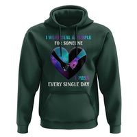 Suicide Prevention Awareness Hoodie I Wear Teal And Purple For Someone I Miss Every Single Day Heart - Wonder Print Shop