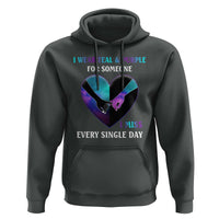 Suicide Prevention Awareness Hoodie I Wear Teal And Purple For Someone I Miss Every Single Day Heart - Wonder Print Shop