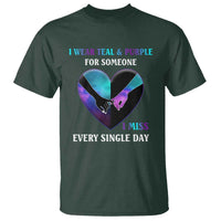 Suicide Prevention Awareness T Shirt I Wear Teal And Purple For Someone I Miss Every Single Day Heart - Wonder Print Shop