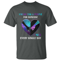 Suicide Prevention Awareness T Shirt I Wear Teal And Purple For Someone I Miss Every Single Day Heart - Wonder Print Shop