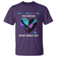 Suicide Prevention Awareness T Shirt I Wear Teal And Purple For Someone I Miss Every Single Day Heart - Wonder Print Shop