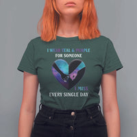 Suicide Prevention Awareness T Shirt For Women I Wear Teal And Purple For Someone I Miss Every Single Day Heart - Wonder Print Shop