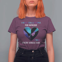 Suicide Prevention Awareness T Shirt For Women I Wear Teal And Purple For Someone I Miss Every Single Day Heart - Wonder Print Shop