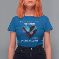 Suicide Prevention Awareness T Shirt For Women I Wear Teal And Purple For Someone I Miss Every Single Day Heart - Wonder Print Shop