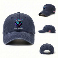 Suicide Prevention Awareness Washed Cotton Baseball Cap I Wear Teal And Purple For Someone I Miss Every Single Day Heart