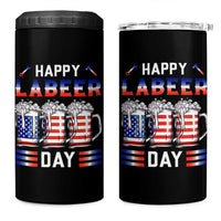 Funny Labor Day Drinking 4 in 1 Can Cooler Tumbler Labeer Day American Flag Beer Mug - Wonder Print Shop
