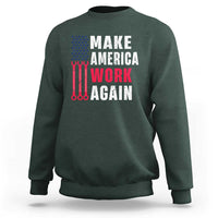 Make America Work Again Sweatshirt Labor Day Vintage American Flag Wrench Screw - Wonder Print Shop