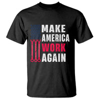 Make America Work Again T Shirt Labor Day Vintage American Flag Wrench Screw - Wonder Print Shop