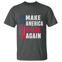 Make America Work Again T Shirt Labor Day Vintage American Flag Wrench Screw - Wonder Print Shop