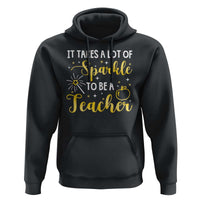 It Takes Lots of Sparkle To Be a Teacher Hoodie Back To School Golden Apple Star - Wonder Print Shop