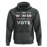 I Am Woman Watch Me Vote Hoodie Feminist Women's Rights Gender symbol - Wonder Print Shop