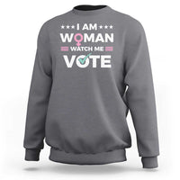 I Am Woman Watch Me Vote Sweatshirt Feminist Women's Rights Gender symbol - Wonder Print Shop