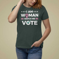 I Am Woman Watch Me Vote T Shirt For Women Feminist Women's Rights Gender symbol - Wonder Print Shop
