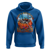 Just Waiting For Halloween Hoodie Spooky Skeleton Pumpkin Summer Vibes - Wonder Print Shop
