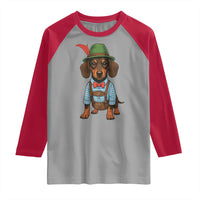 Oktoberfest Dachshund Cute Wiener Dog German Festival Raglan Shirt - Wonder Print Shop