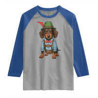 Oktoberfest Dachshund Cute Wiener Dog German Festival Raglan Shirt - Wonder Print Shop