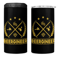 Funny Beergineer 4 in 1 Can Cooler Tumbler Homebrew Craft Beer Drinking Lover - Wonder Print Shop