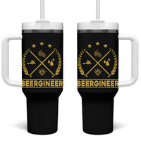 Funny Beergineer Tumbler With Handle Homebrew Craft Beer Drinking Lover - Wonder Print Shop